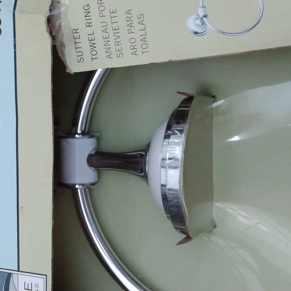 Style Selections SUTTER White and Chrome Towel Ring - Picture 2 of 4